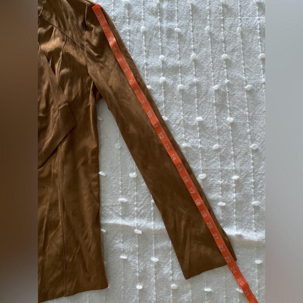 BROWN FAUX SUEDE LIGHTWEIGHT JACKET - Picture 8 of 9
